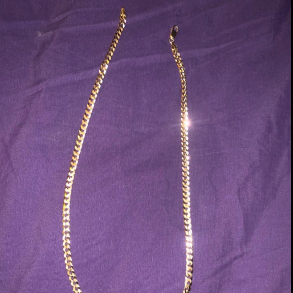 18k Egyptian Diamond Cut 5mm Mens Gold Necklace
